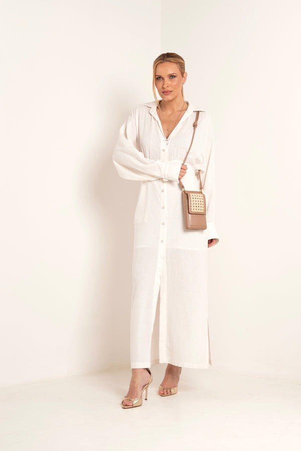 Bolsa Maria Lúcia Couro Areia com Palha Italiana