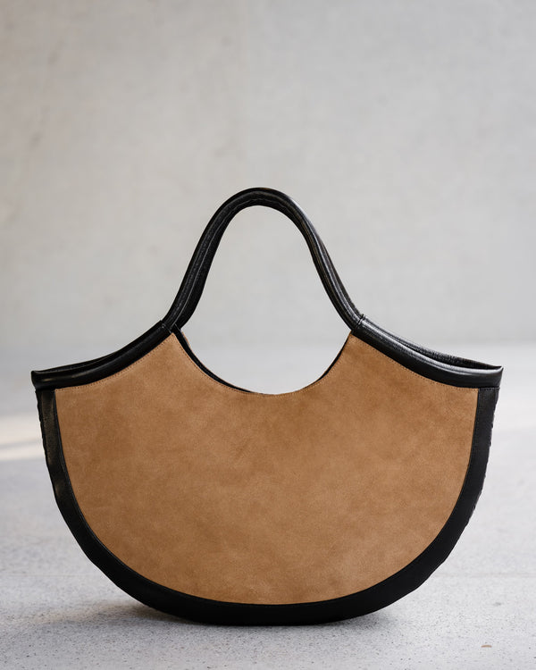 Bolsa Vanessa - Camurça Tan & Couro Preto