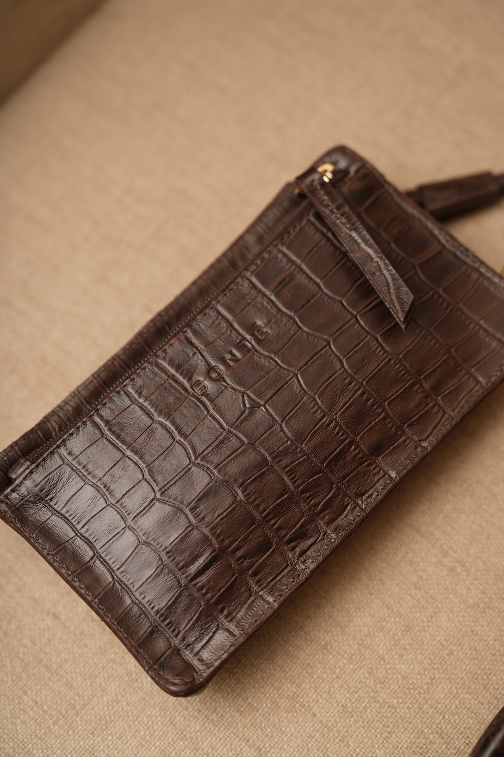 Bolsa Maria Lúcia -Couro Croco e Camurça Brown
