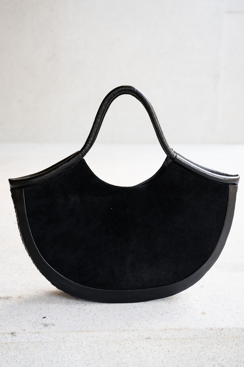 Bolsa Vanessa - Camurça Preta & Couro Preto