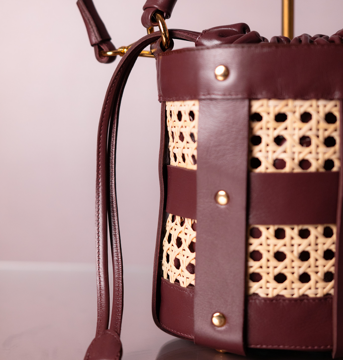 Bolsa Lira Couro na Cor Bordô