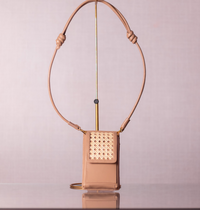 Bolsa Maria Lúcia Couro Areia com Palha Italiana