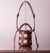 Bolsa Lira Couro na Cor Bordô