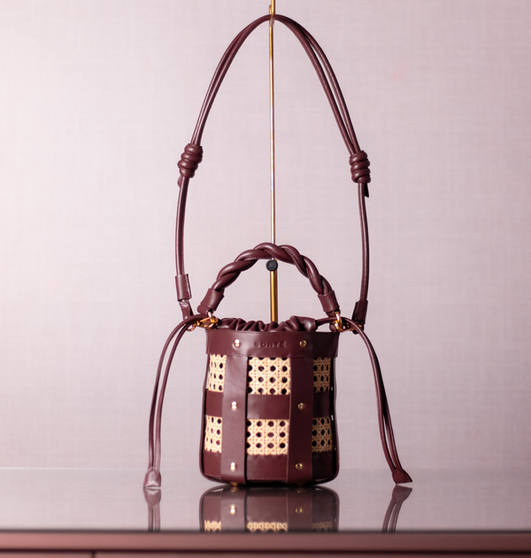 Bolsa Lira Couro na Cor Bordô