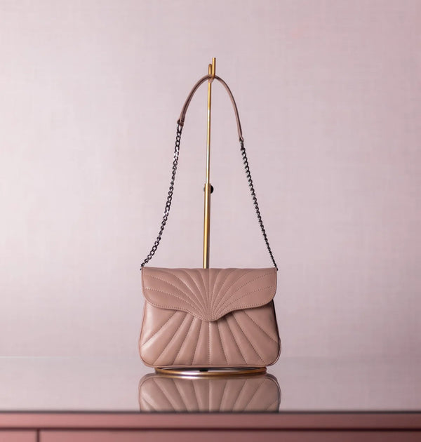 Bolsa Maíza Couro na Cor Cinza Grafite