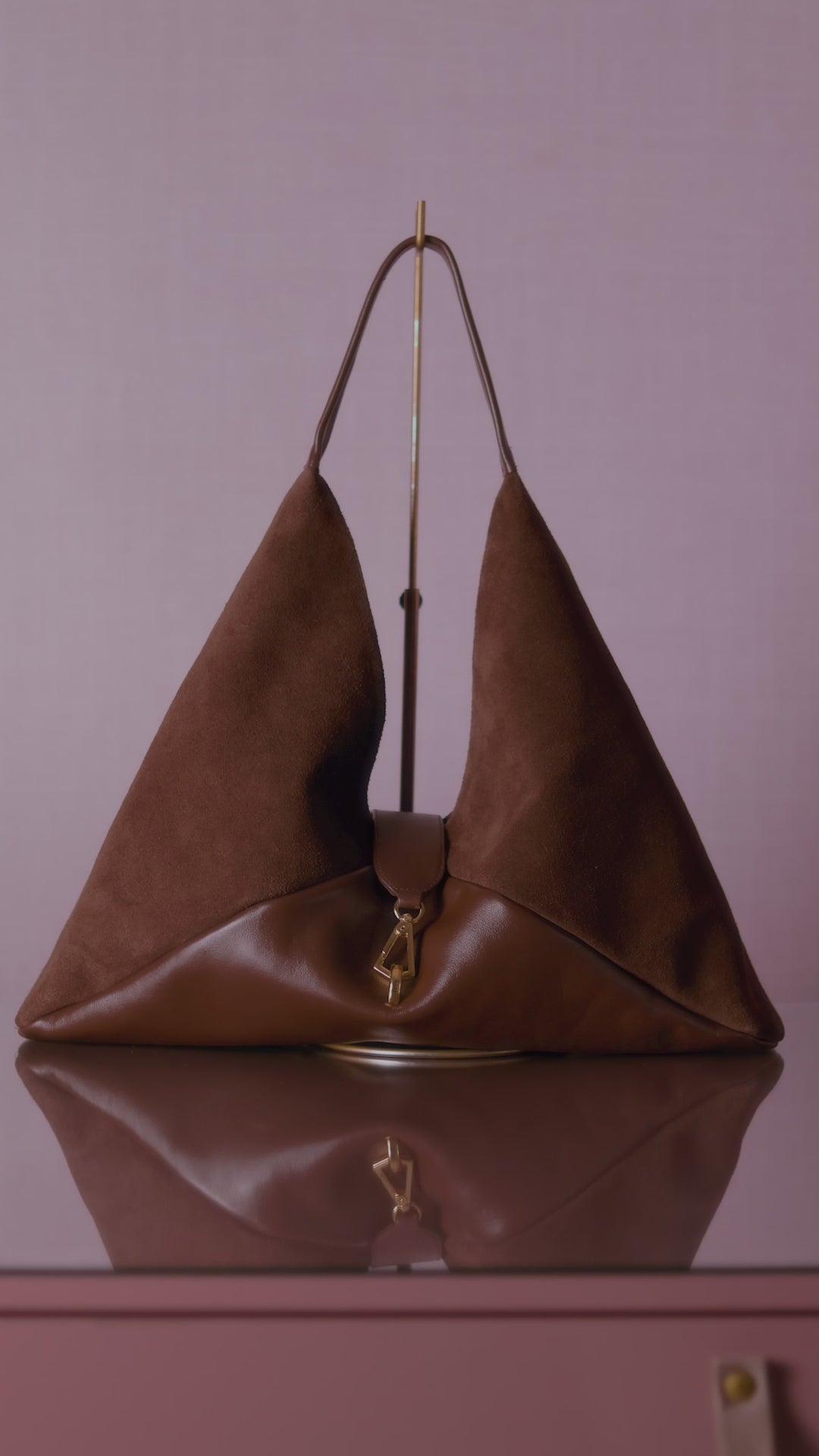 Bolsa Carolina Na Cor Brown com Bamurça na Cor Café